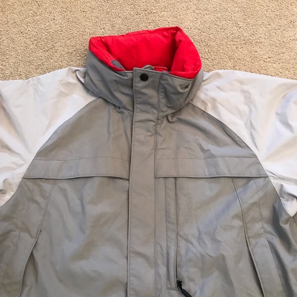 Columbia Mens Snow Ski Jacket Size Large Grey Hood Pockets Vented Outerwear - Picture 2 of 13